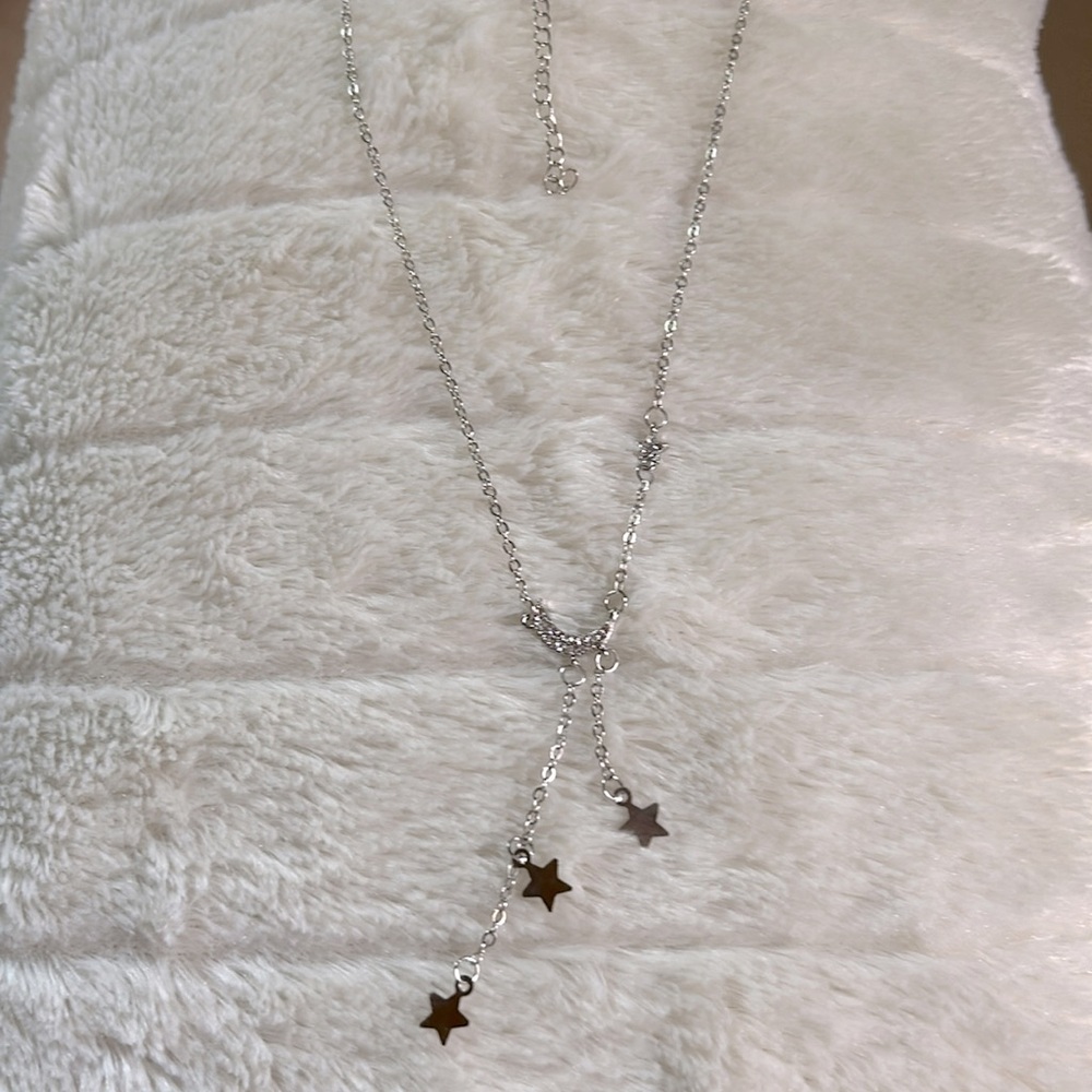 Silver Moon & Star Pendant Necklace